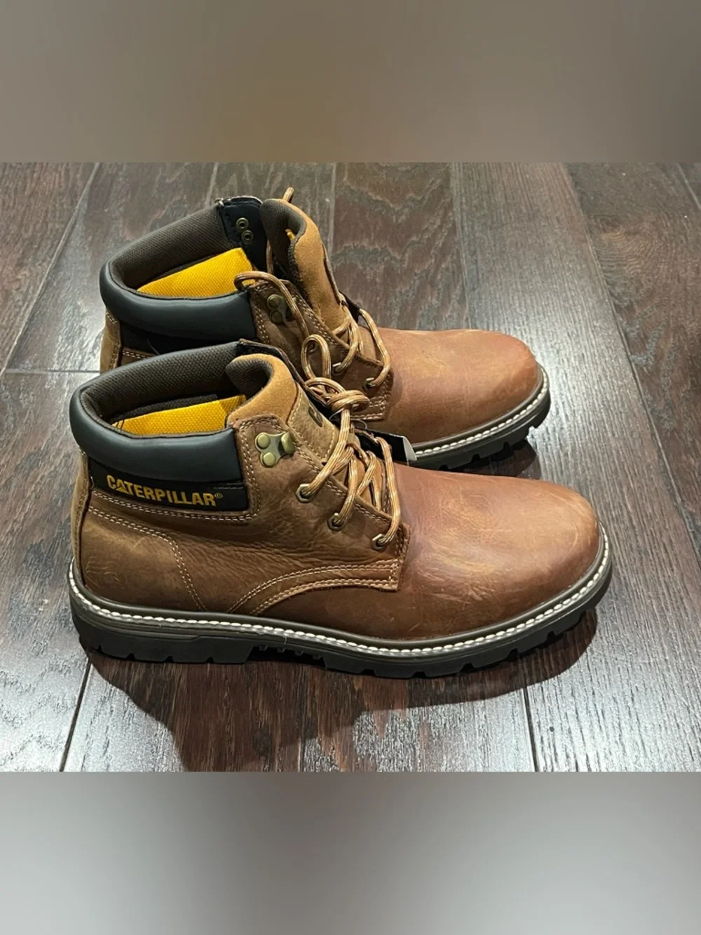 CAT Men Outbase Waterproof Soft Toe Work Boots Size US 11.5M Brown Leather MRX